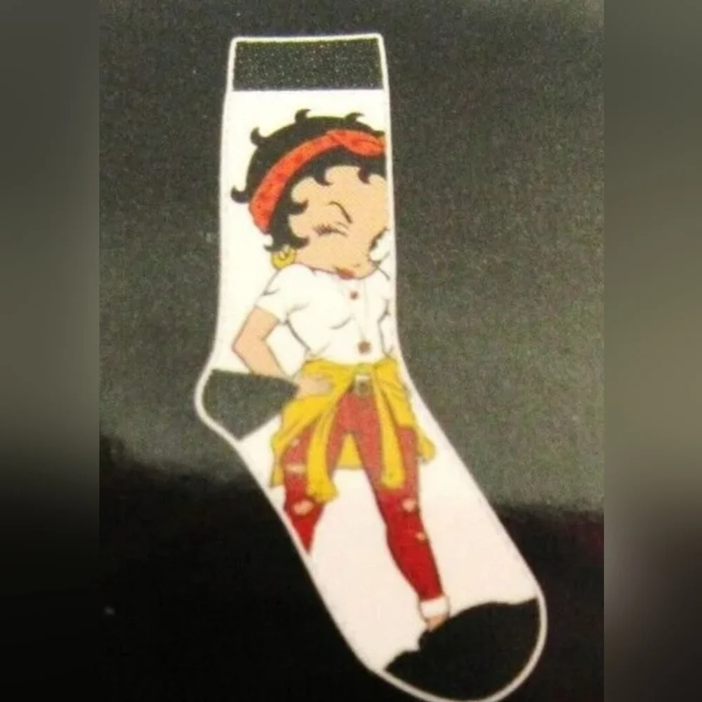 4/$25 Betty Boop Cartoon Character Novelty Crew Socks New